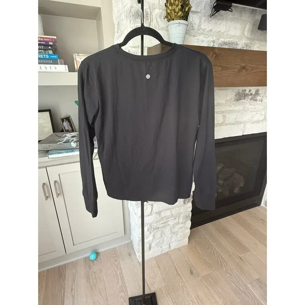 Zella Girls Black Front Twist Long Sleeve Top Size XL 14-16